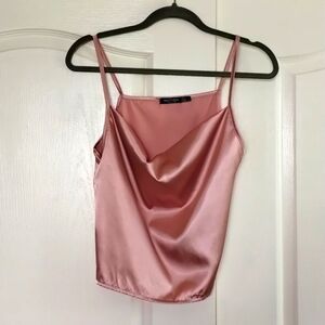 Nasty Gal Collection pink mauve scoop neck sleeveless crop cami tank size 4